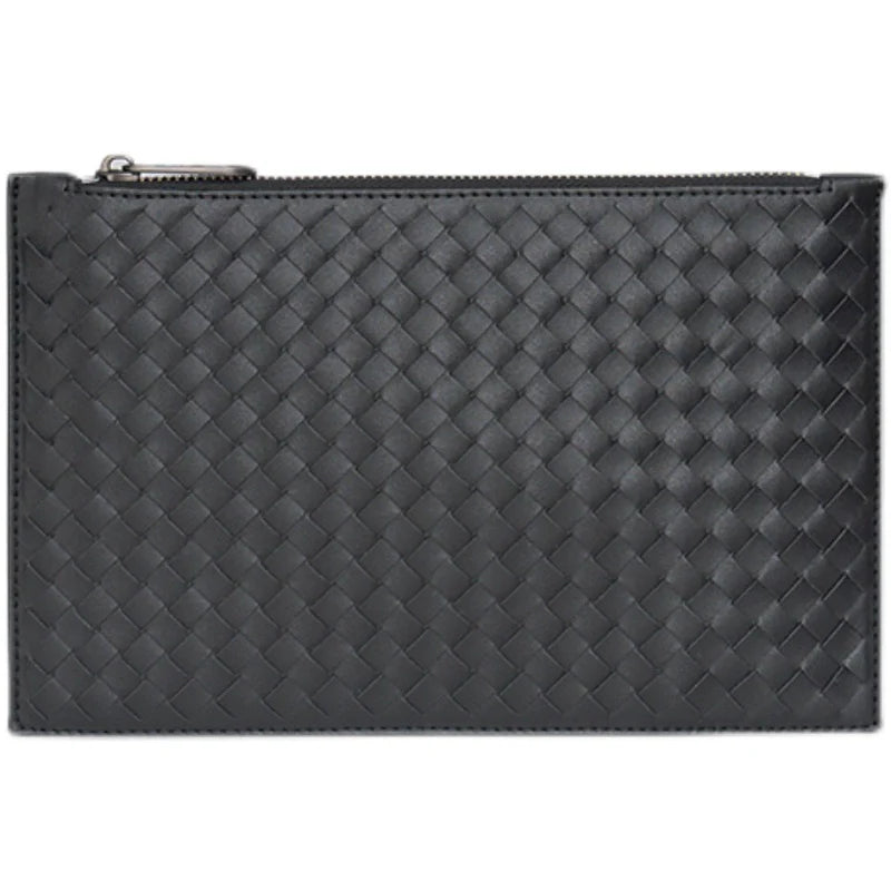 X&BV男手拿包真皮2020新款编织男包信封包商务休闲手抓包男手包男