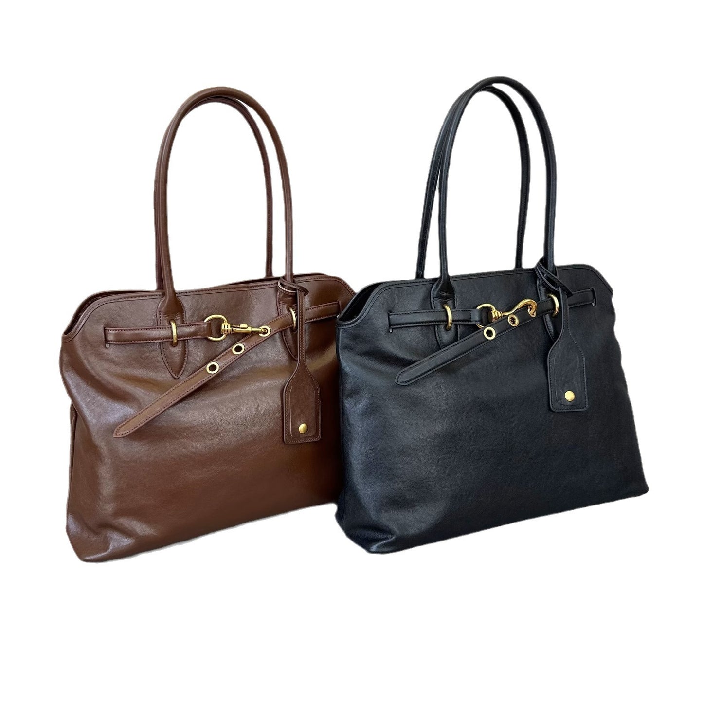 M家同款头层植鞣牛皮托特包小众设计高级感大容量贝壳腋下通勤包