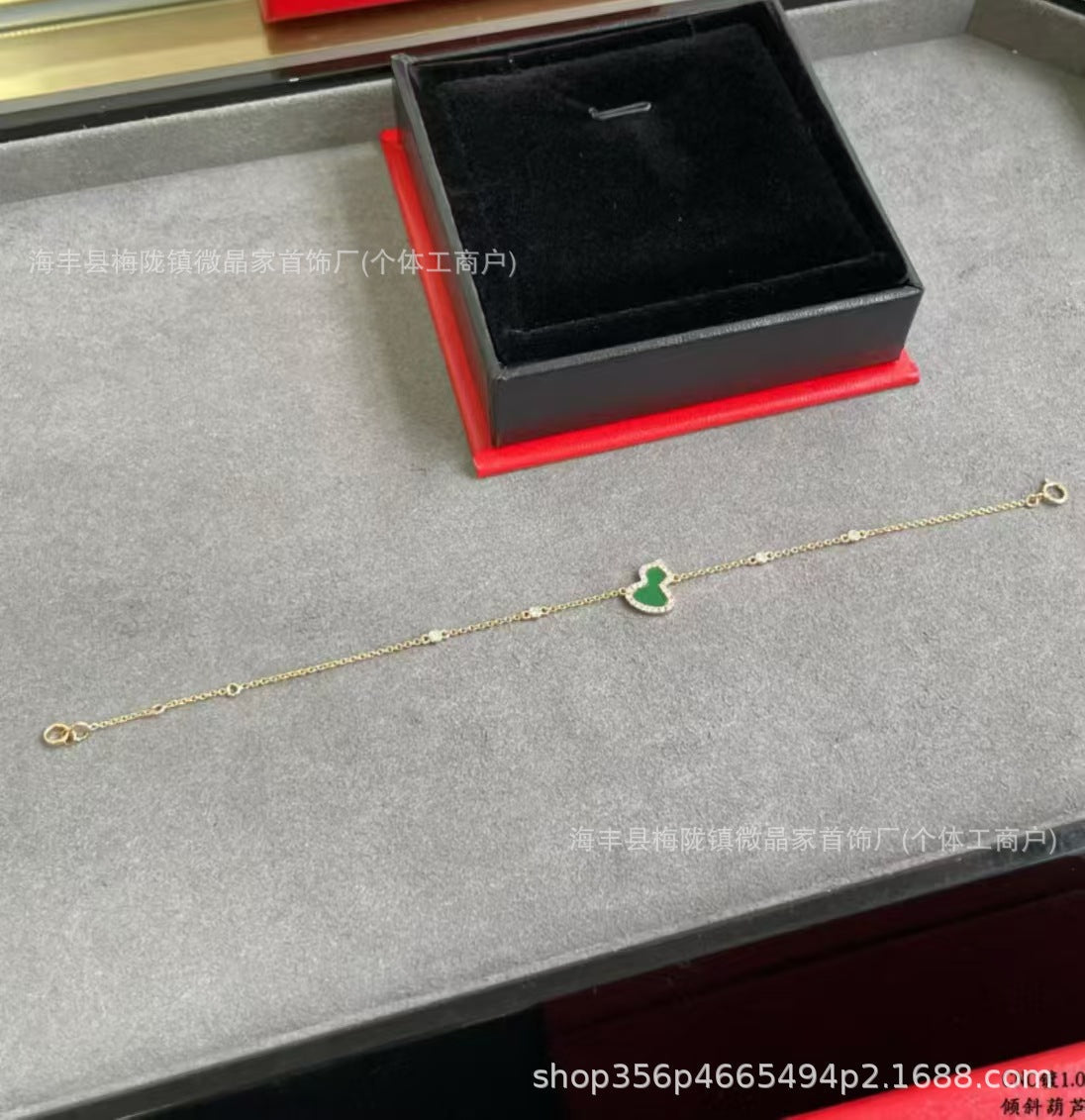 高版本v金双葫芦满钻项链红玛瑙白贝母玉髓轻奢国风吊坠锁骨链女