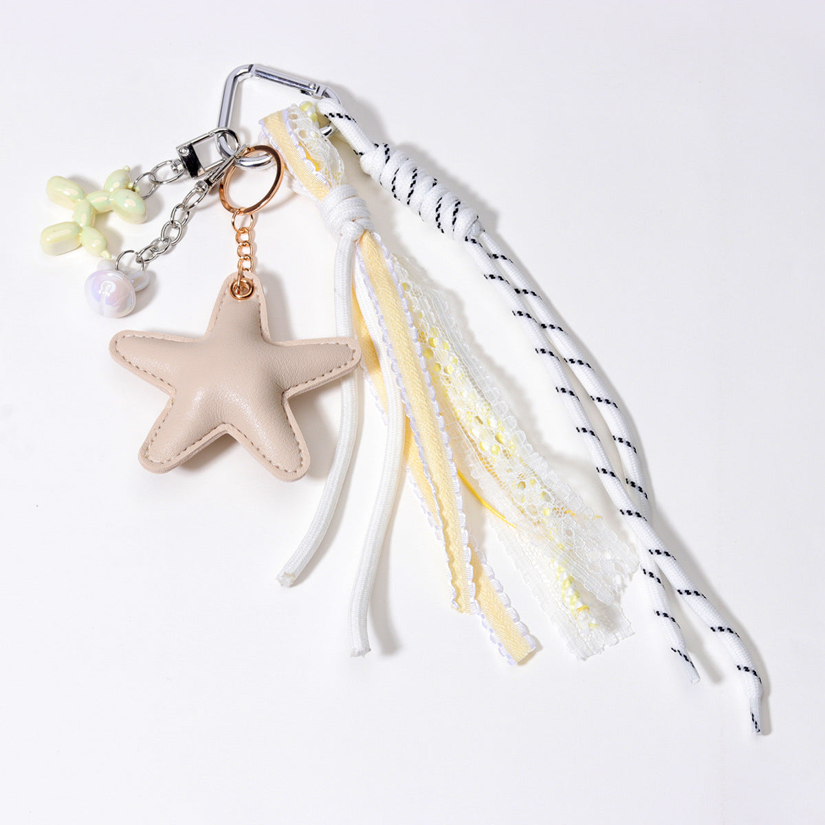 量大价优现货爱心钥匙蕾丝蝴蝶结吊孔兔子铃铛编织绳包挂钥匙扣