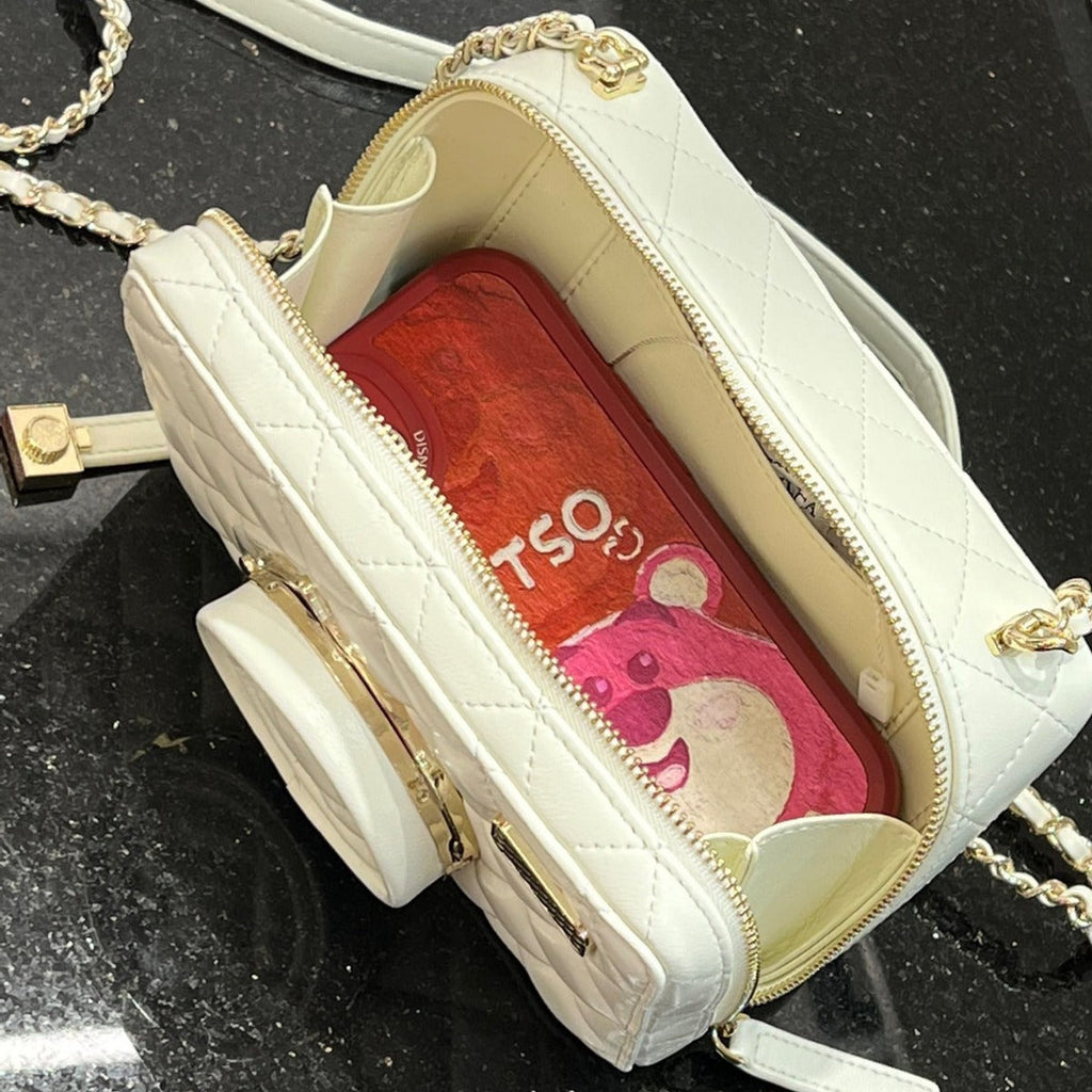 2024小香风包包进口小羊皮相机包斜挎包女小包包迷你手机包口红包