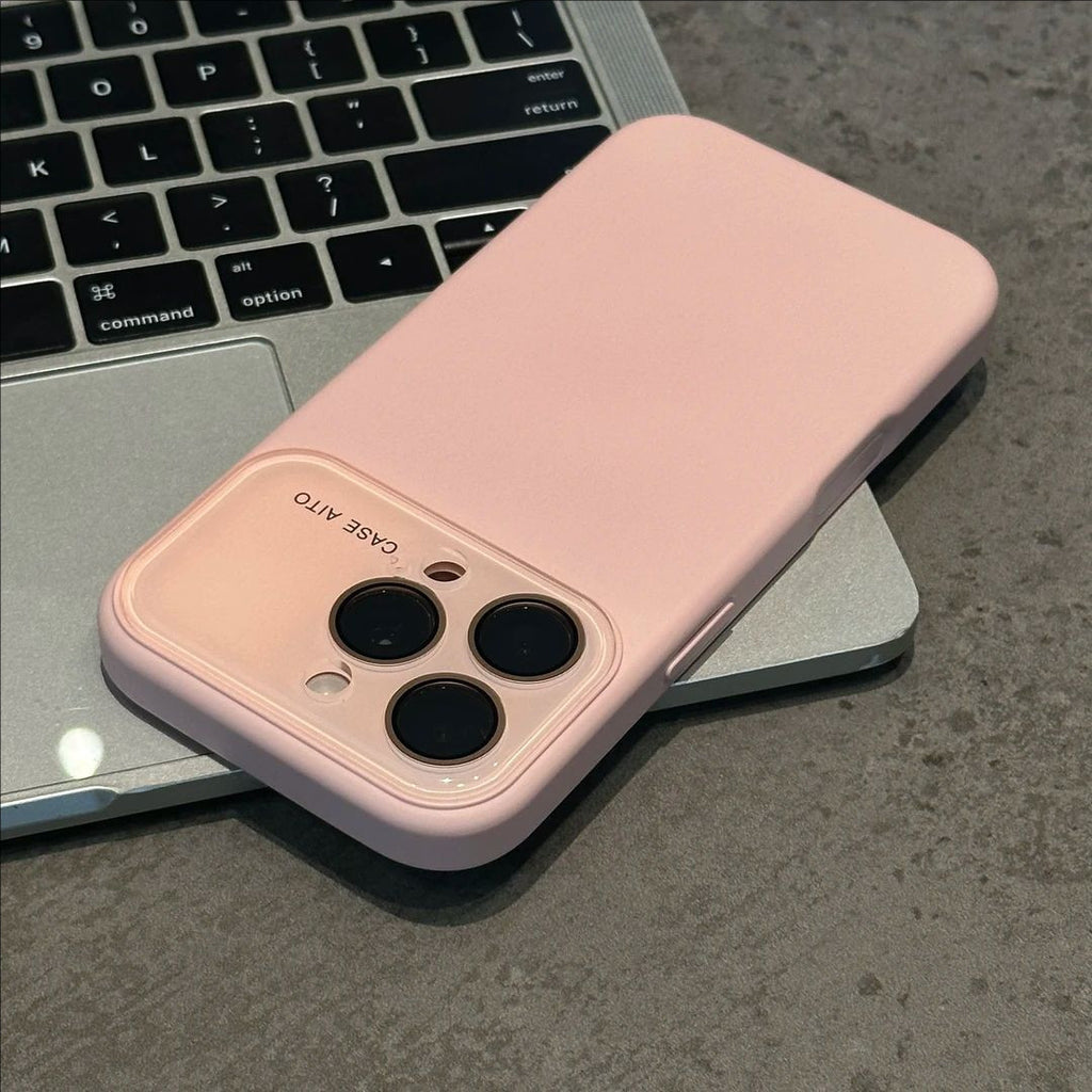 ins风跨境爆款液态大视窗苹果17Promax手机壳纯色iPhone16软硅胶