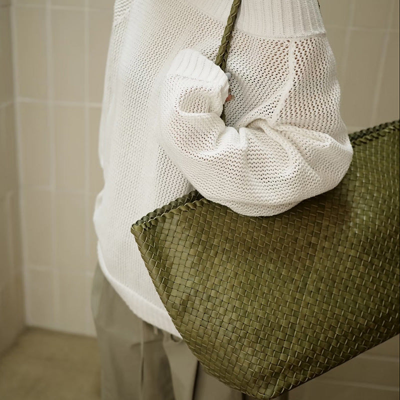 小众设计师品牌包包2025慵懒风手工编织托特包女大容量购物袋潮