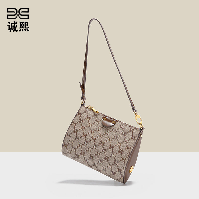 跨境经典老花复古小方包潮流个性单肩包女士手提包休闲百搭腋下包