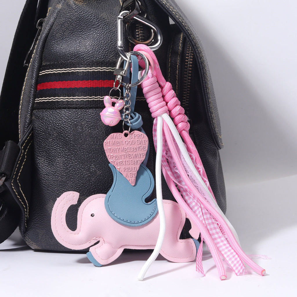 爆款包挂义乌现货diy包包小飞象PU包挂miu系包挂绳子手机链配饰