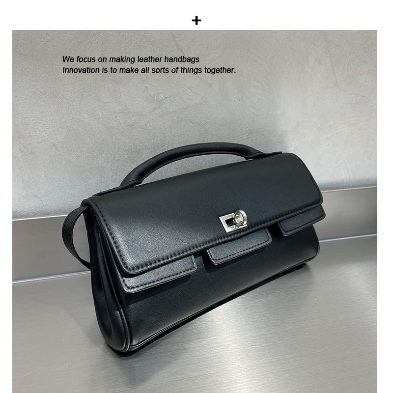 小众真皮包包 25春夏新款 里外头层小牛皮 可肩背手拎 容量可观