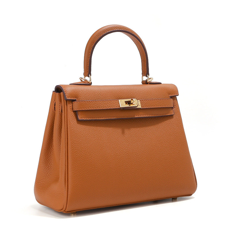 togo头层牛皮凯丽包高级感轻奢真皮女包通勤单肩斜挎包凯莉手提包