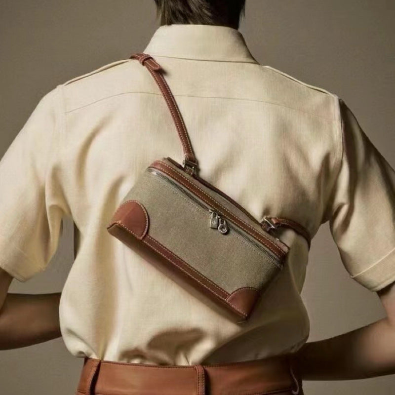 跨境LP饭盒包lp19盒子包真皮女包gigi同款piana手提单肩斜跨包女