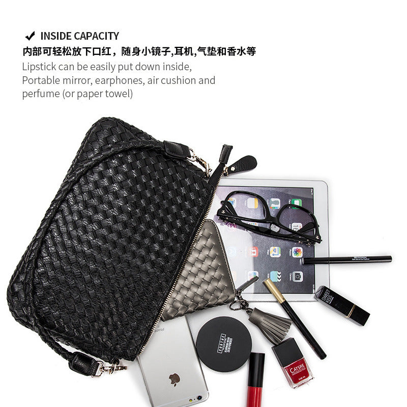 工厂直销女包批发 2024新款韩版单肩包编织手提包时尚包包斜跨包