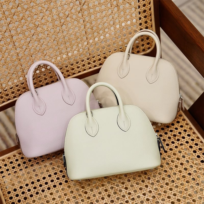 可爱实用担当~头层牛皮真皮贝壳包mini bolide迷你保龄球包 代发