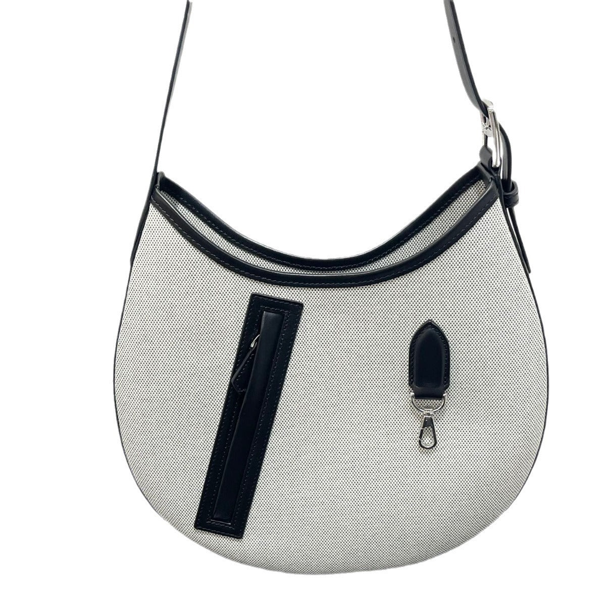 2024新款牛皮帆布包女单肩斜挎大容量马鞍包时尚简约通勤托特包