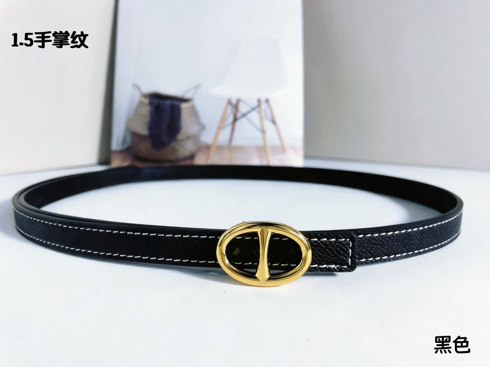 猪鼻子双面手掌纹细腰带女夏季装饰百搭连衣裙配牛仔裤腰带装饰