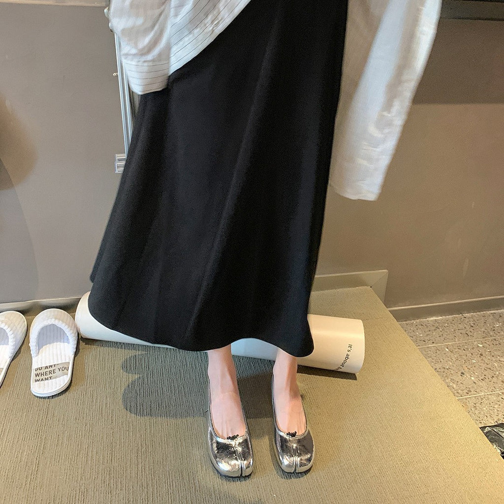 葡萄妈同款 升级版~m*6春秋浅口真皮平底分趾鞋芭蕾单鞋女猪蹄鞋
