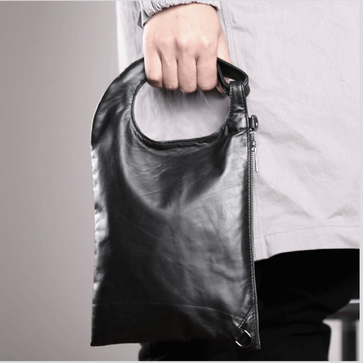 手工植鞣头层牛皮单肩斜跨手提包休闲真皮包袋男女情侣款无痕代发