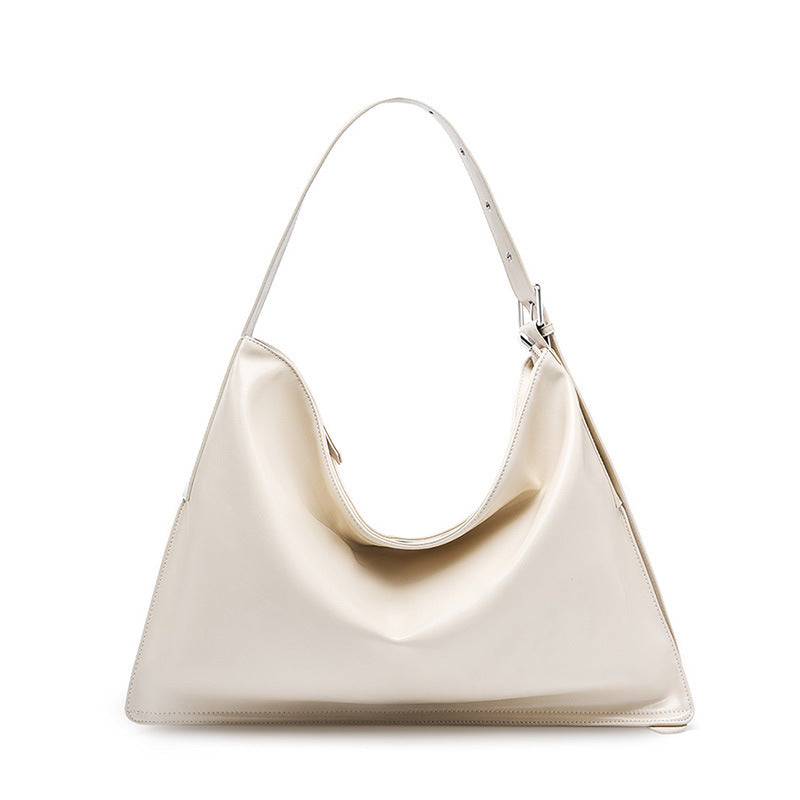 轻轻包牛皮托特包女ins慵懒风大容量单肩通勤大包质感斜挎包包