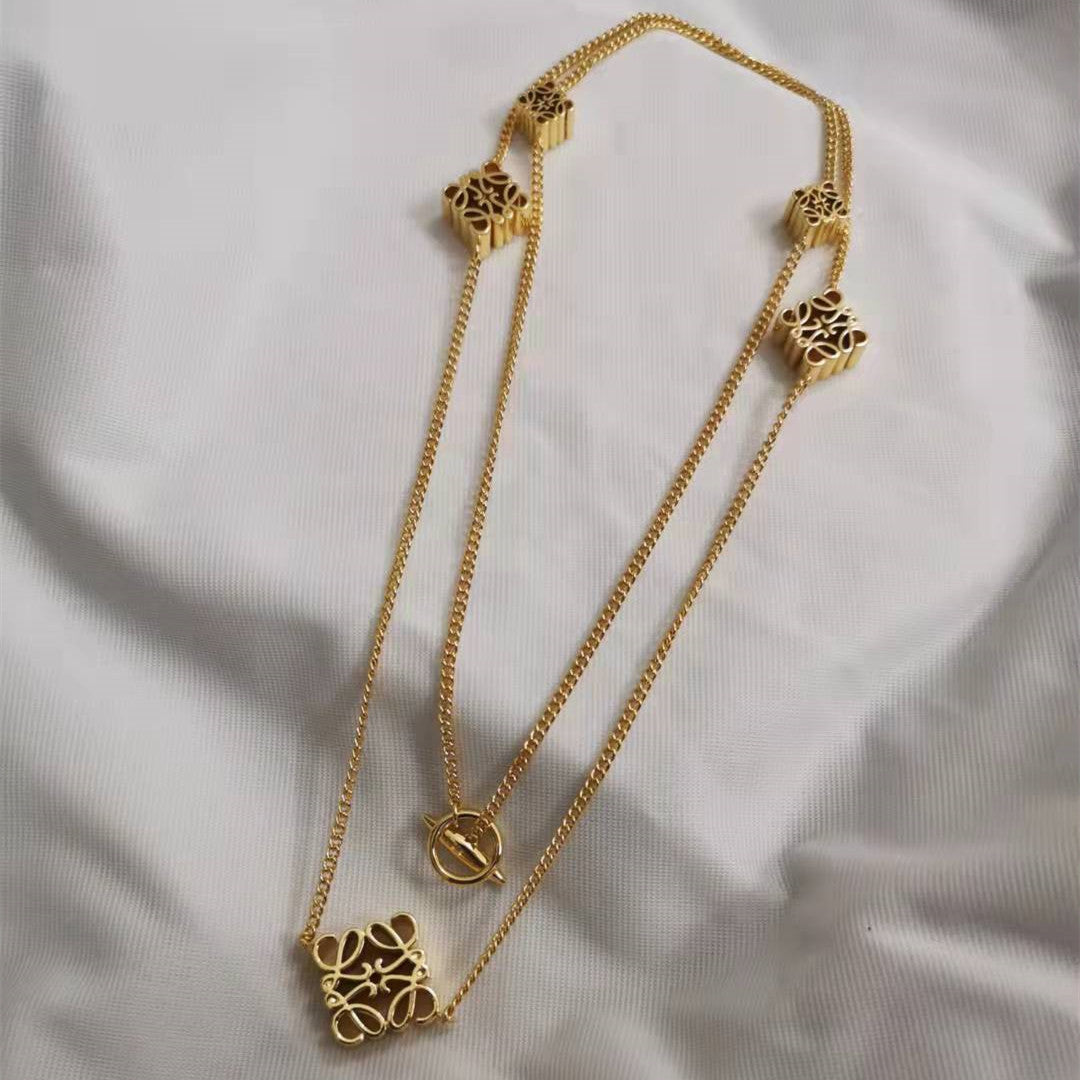 罗家新款镂空手链项链耳环气质高级感缠丝立体吊坠镂空月饼手链女