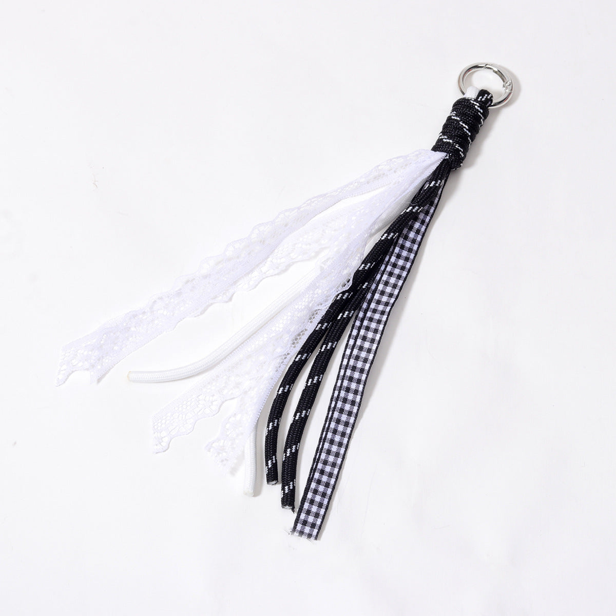 新款欧美波西米亚风涤纶纯手工编织钥匙扣包包挂件批发跨境亚马逊