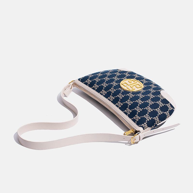 跨境外贸高级感批发女包休闲单肩斜挎大容量半月包时尚小众腋下包