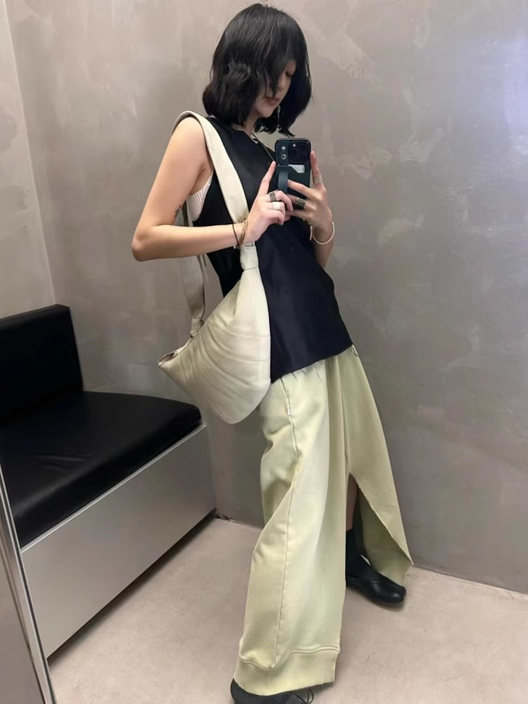 L家牛角包小众羊皮可颂包休闲饺子包真皮小号斜挎流浪胸包 批发