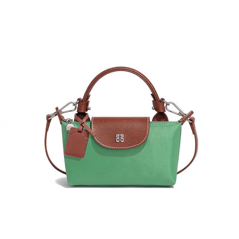 设计感女包百搭斜挎包小众迷你可爱饺子包时尚潮流拼色手提单肩包