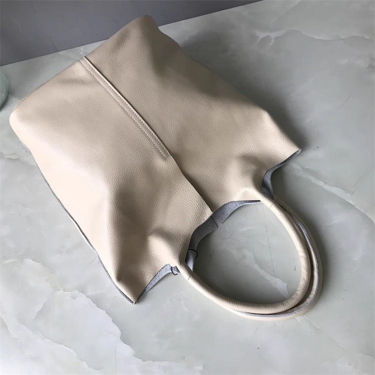 外贸工厂尾货真皮购物袋包慵懒潮托特包大容量通勤单肩腋下女包