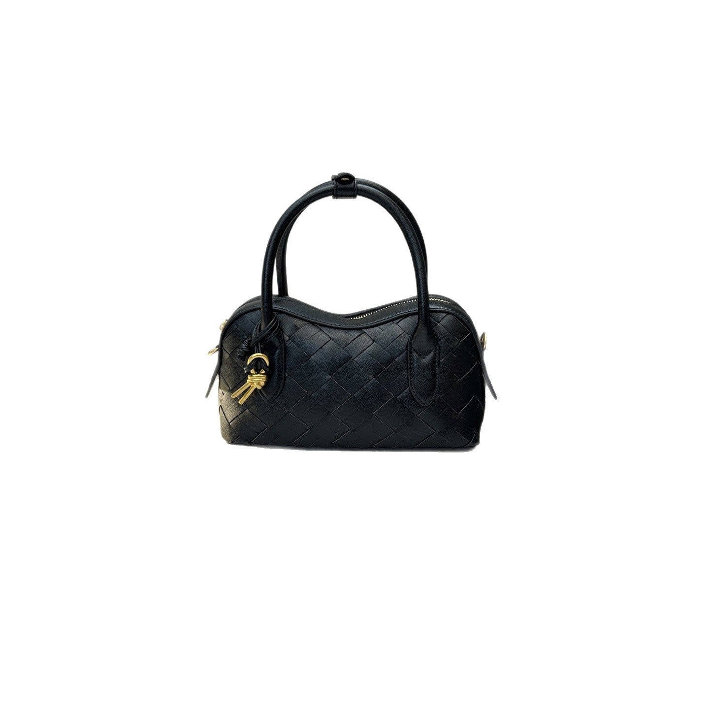 2025单肩保龄球真皮女包新款手工编织腋下包通勤大容量批发斜挎包