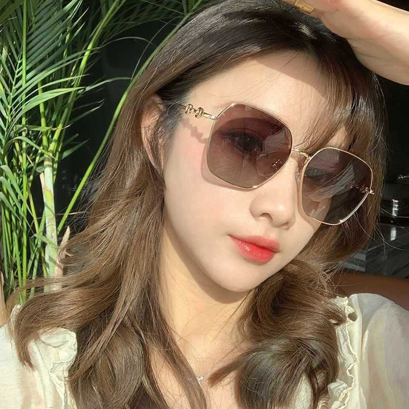 时尚茶色墨镜女高级感2025年网红街拍显脸小方框太阳镜男防紫外线