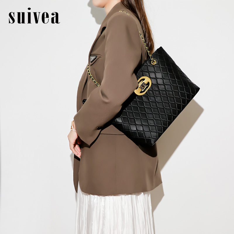 女士包包女高级感单肩包菱格休闲轻奢大容量腋下包时尚小众斜挎包