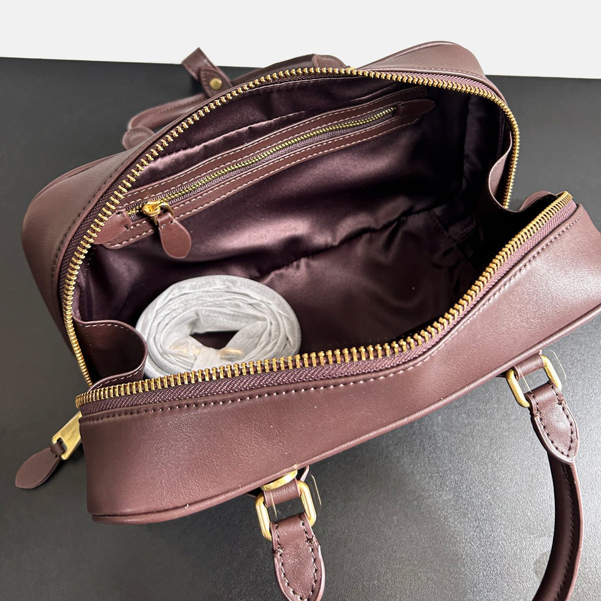 波士顿保龄球包包小众枕头包2024新款小手提包女真皮单肩斜挎包