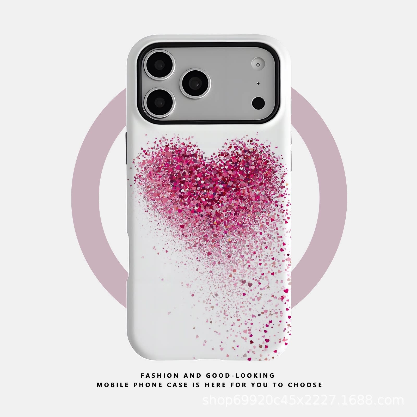 ins风璀璨爱心菲林壳适用苹果17Promax手机壳爆款iPhone16磁吸15