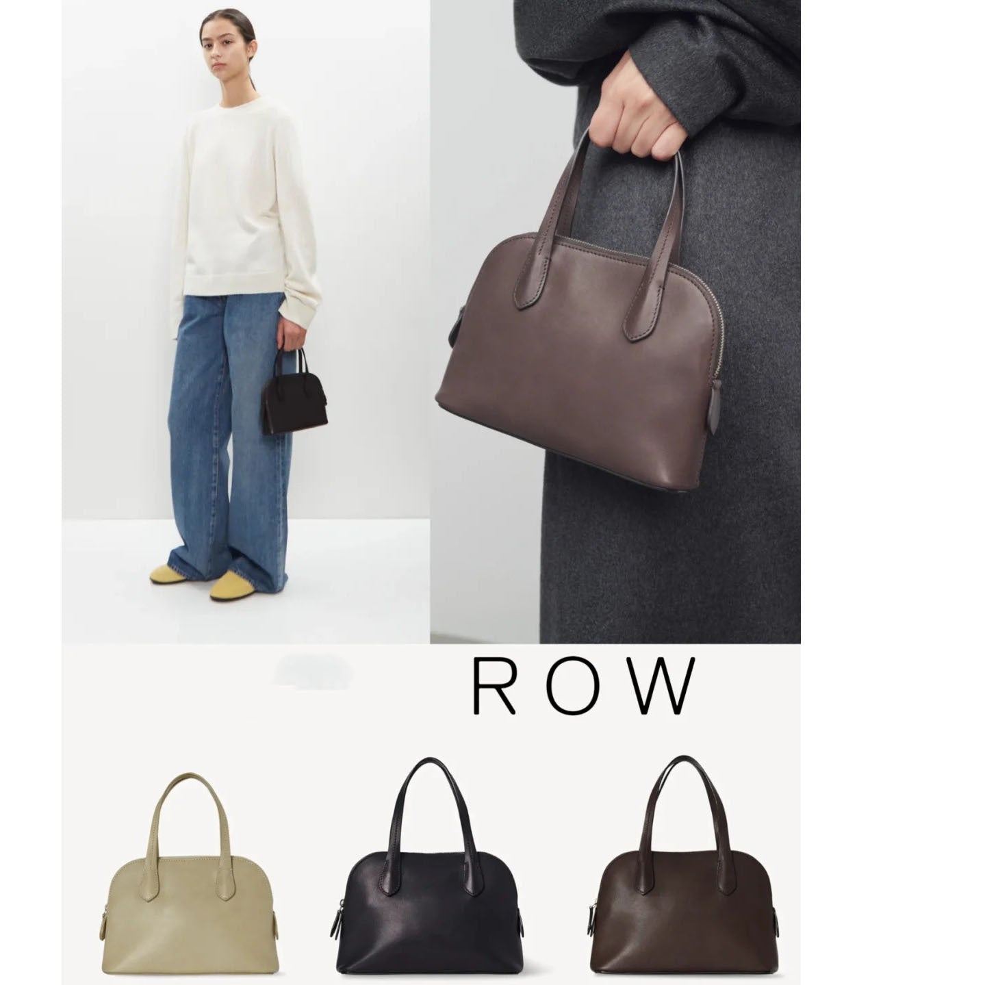 TROW Ingrid新款贝壳包 leather tote bag休闲真皮手提包一件代发