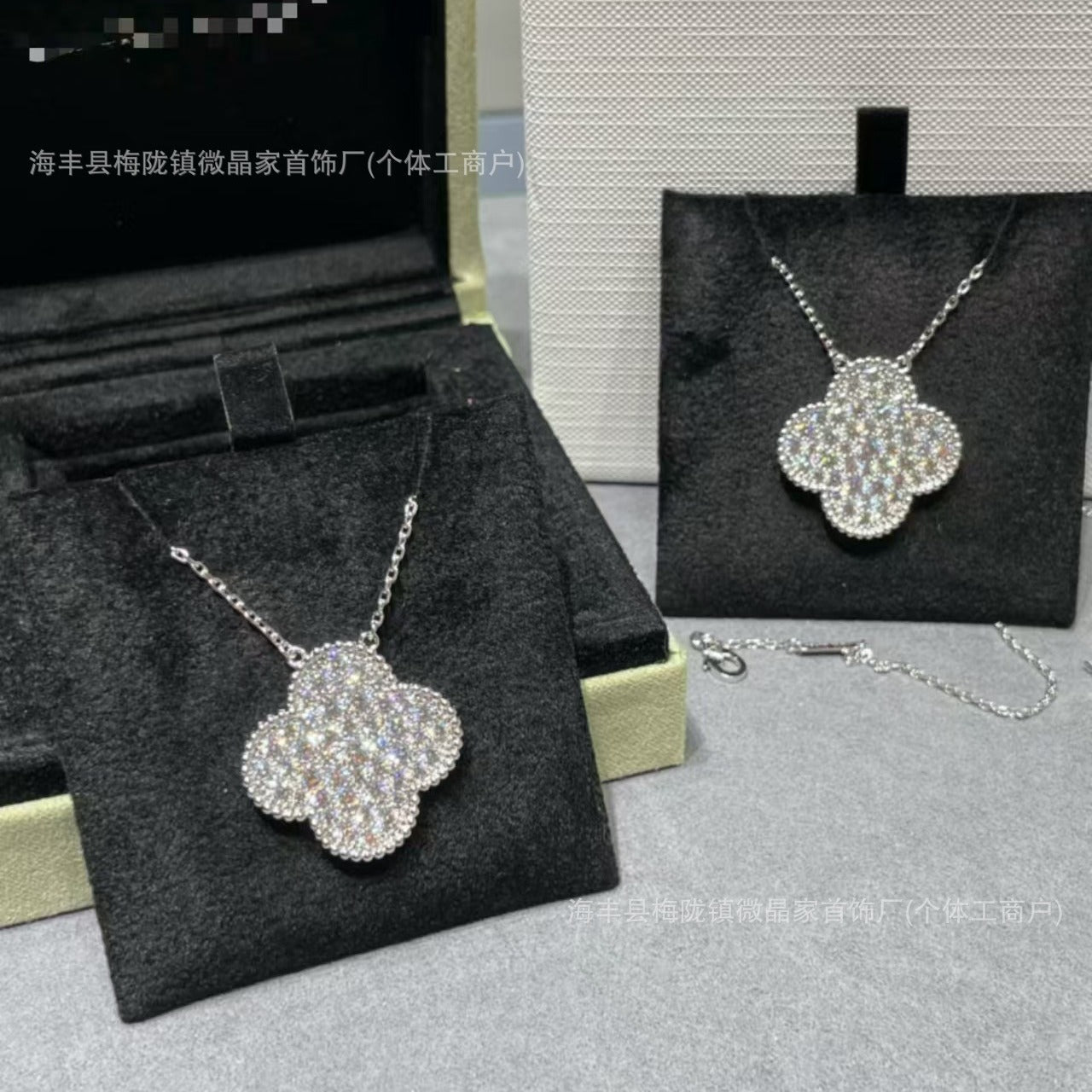 梵家高版本四叶草大号满钻项链20mm大号四叶草项链网红同款厂直销