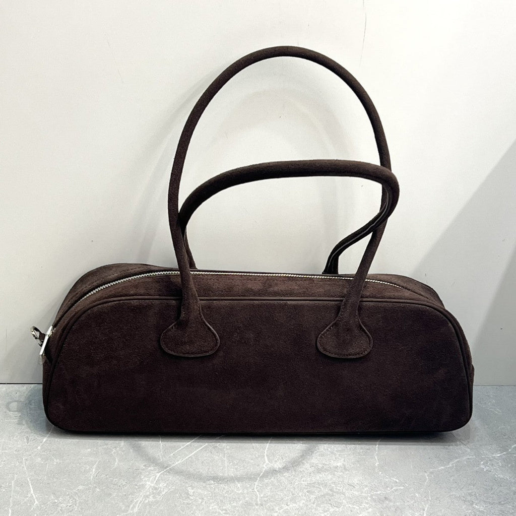 韩国包小姐 手提包复古鹿皮绒拉链式腋下单肩包高级感波士顿包秋