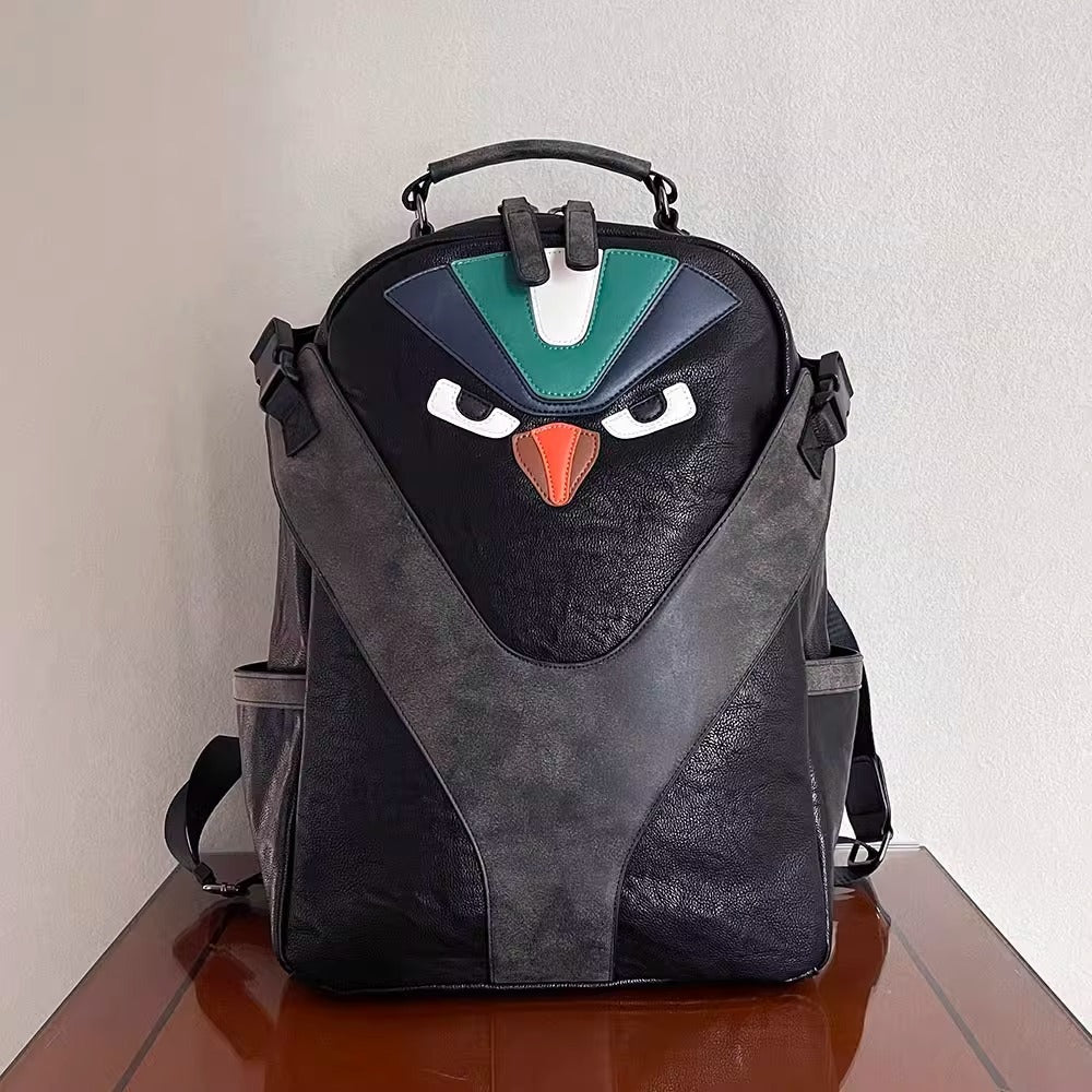 韩版潮流双肩皮包男电脑包大容量双肩包男士休闲旅行包潮外贸批发