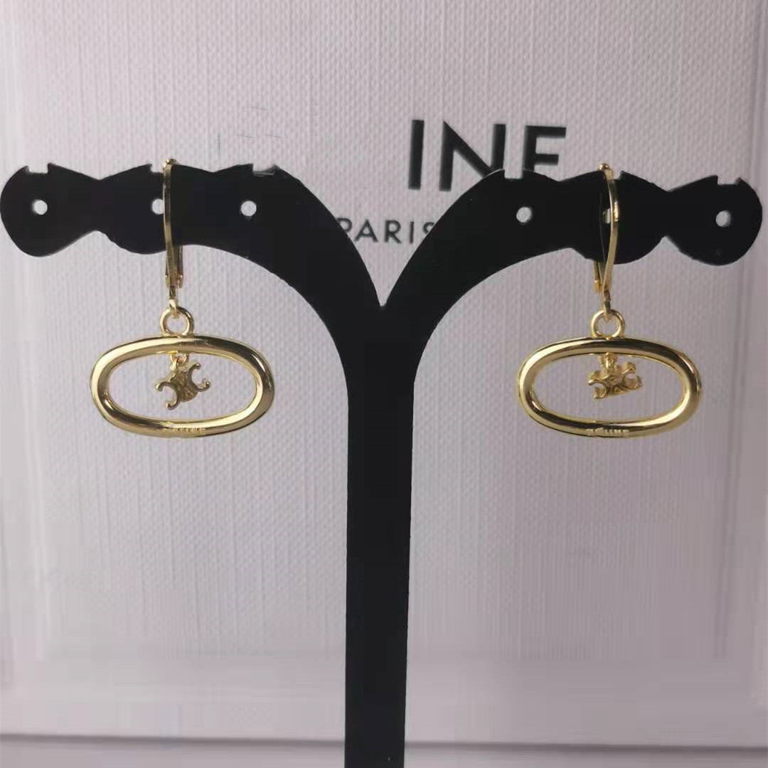 赛家2021新款凯旋门耳环雕刻镂空图案简约Celi风镂空凯旋门耳钩