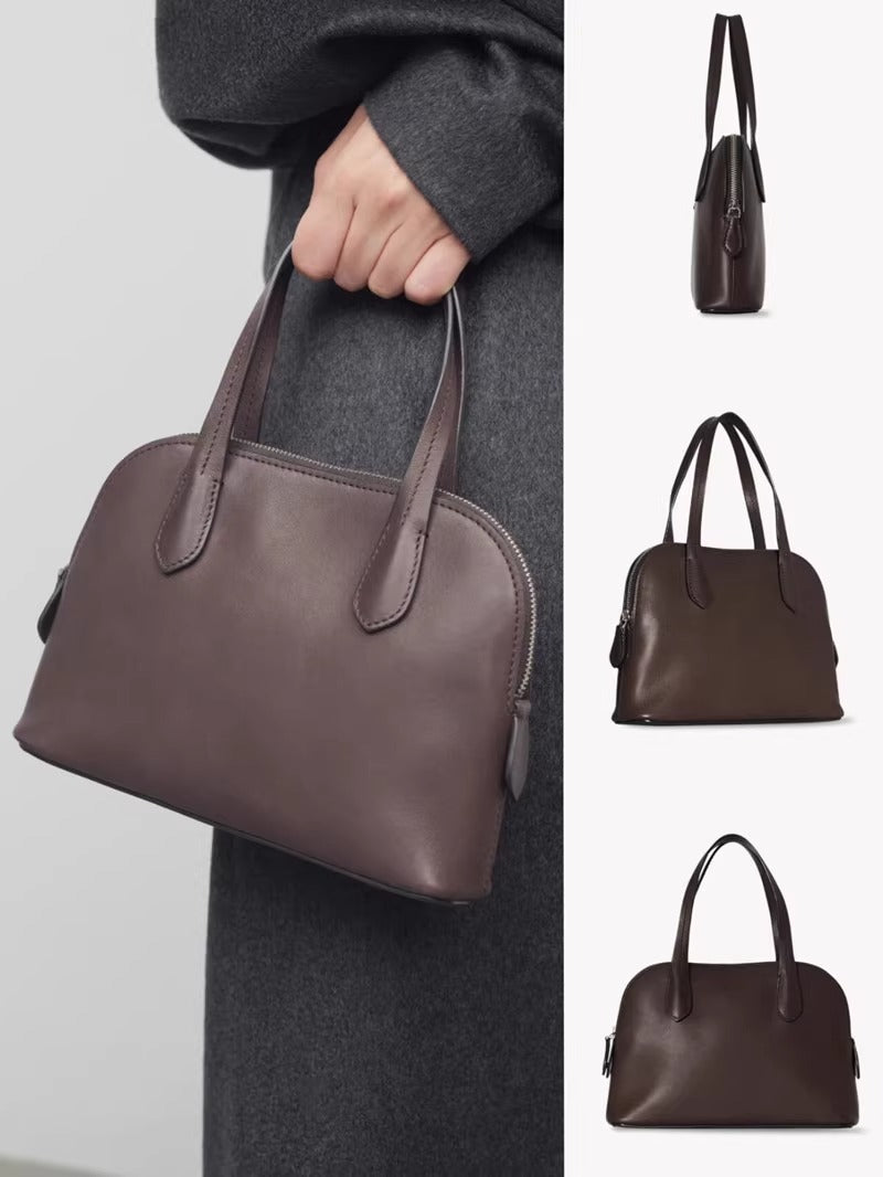 TROW Ingrid新款贝壳包 leather tote bag休闲真皮手提包一件代发