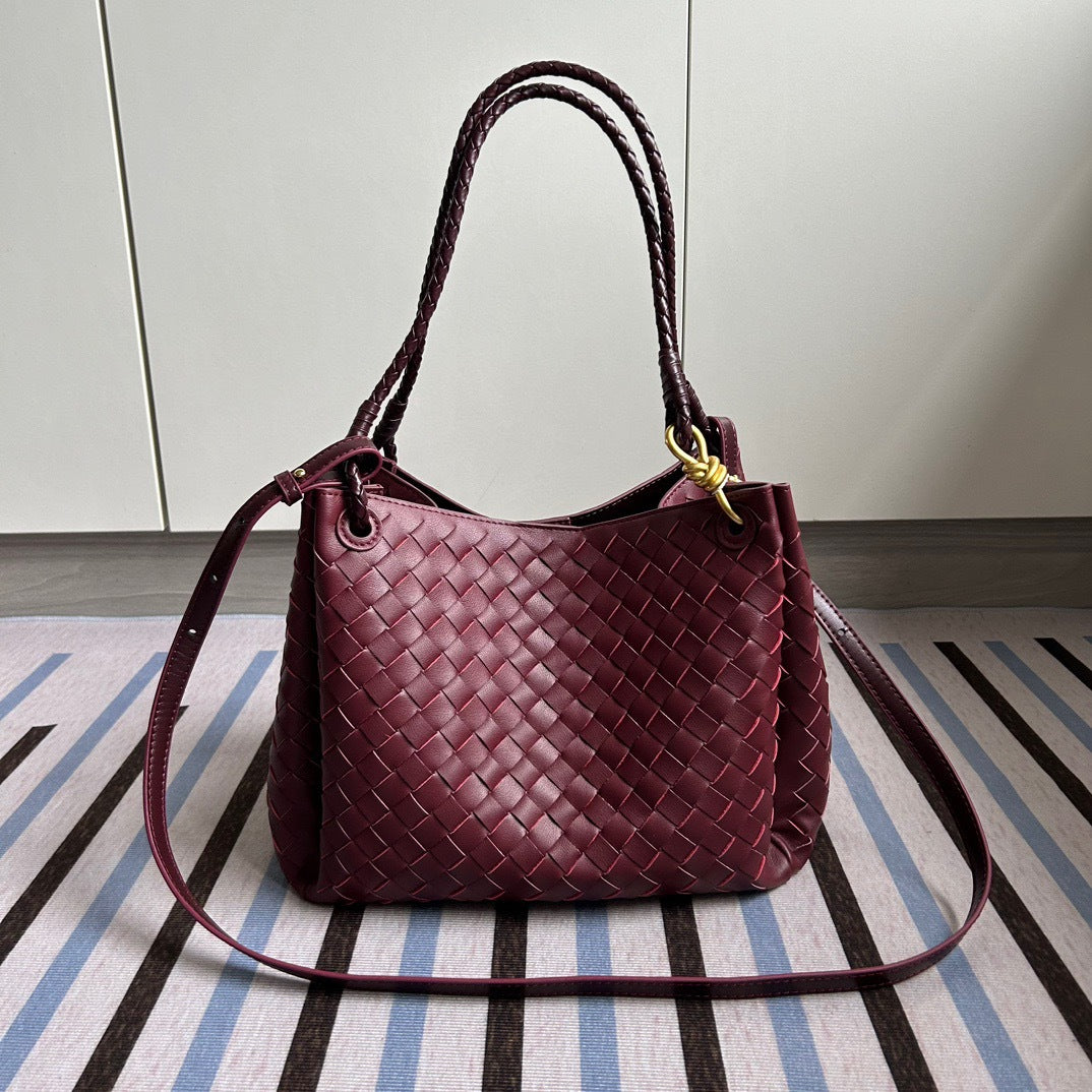 舒淇同款编织降落伞包包大容量通勤手拎托特包敞口拉绳妈咪子母袋