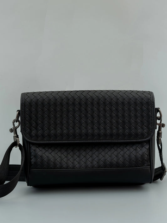 X&BV新款单肩斜挎包男真皮商务编织男包小挎包横板翻盖小背包休闲