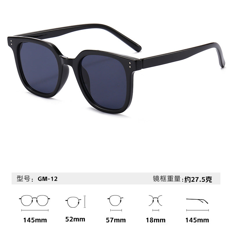 2025新款gm墨镜百搭显瘦高级感时尚圆框出街防晒太阳眼镜男女同款
