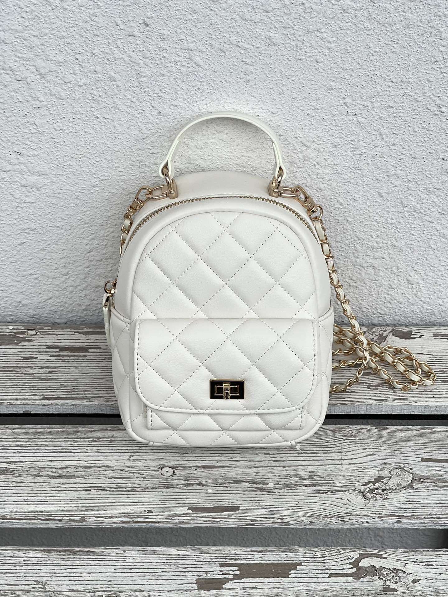 高级感小香风菱格双肩包双肩迷你2025新款时尚百搭书包单肩旅行包