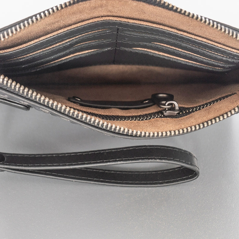 X&BV2021新款男士包包手拿包真皮休闲超薄编织信封时尚潮流手包男