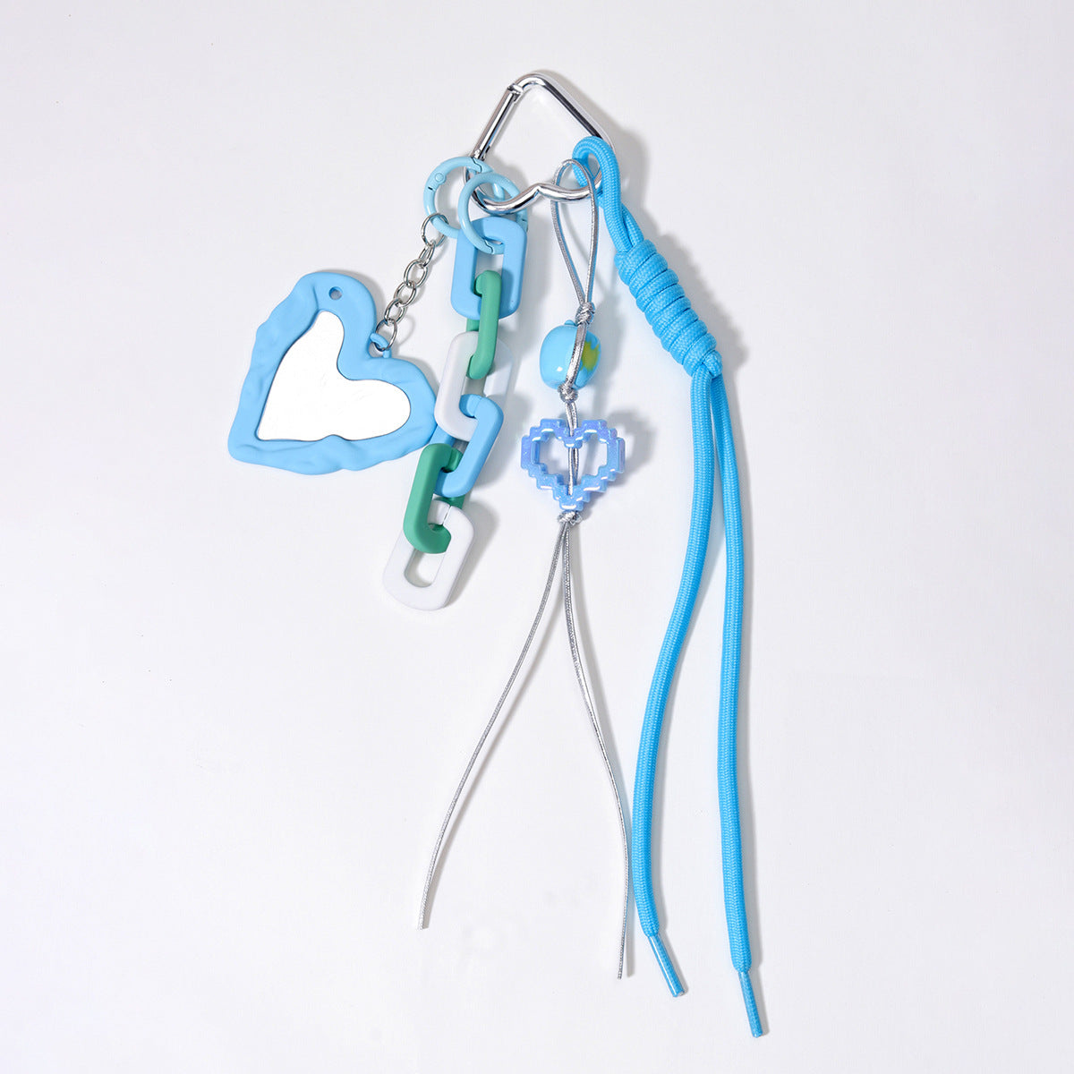 企业文化礼品磨砂亚克力链条镜子挂件苹果串珠桃心亚克力包包挂件