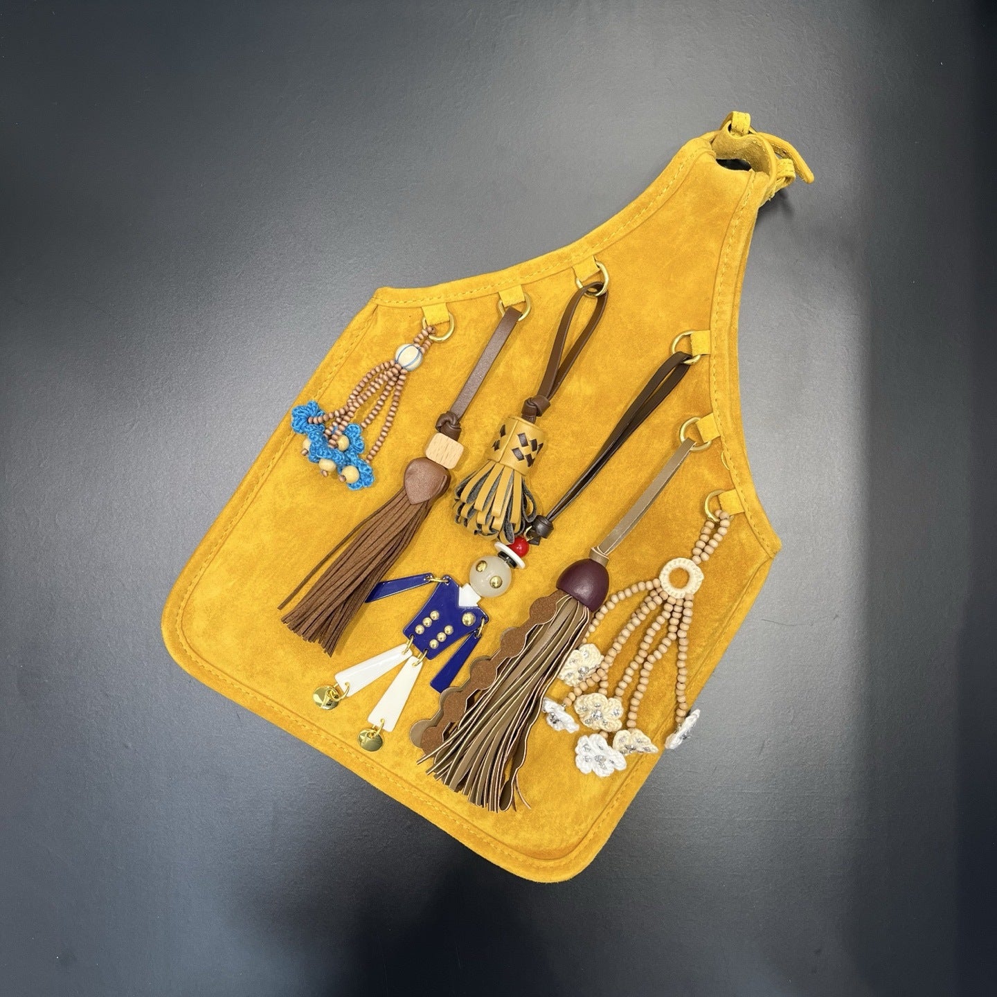 包包女2025新品网红撞色牛皮小众设计流苏手拎包简约时尚手提包潮