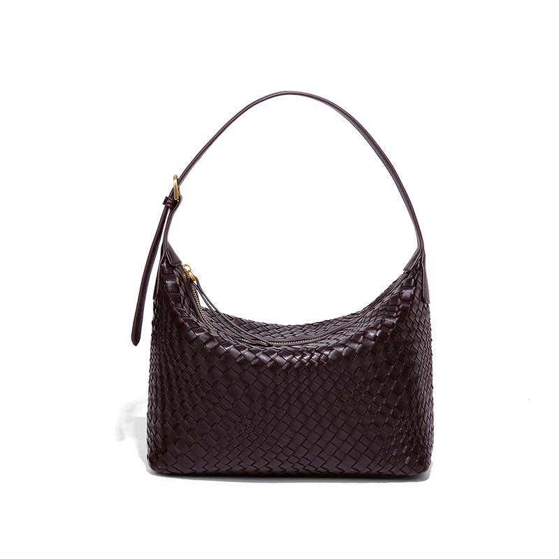 2025开春新款手工编织包包时尚单肩腋下包大容量通勤手提饭盒包女