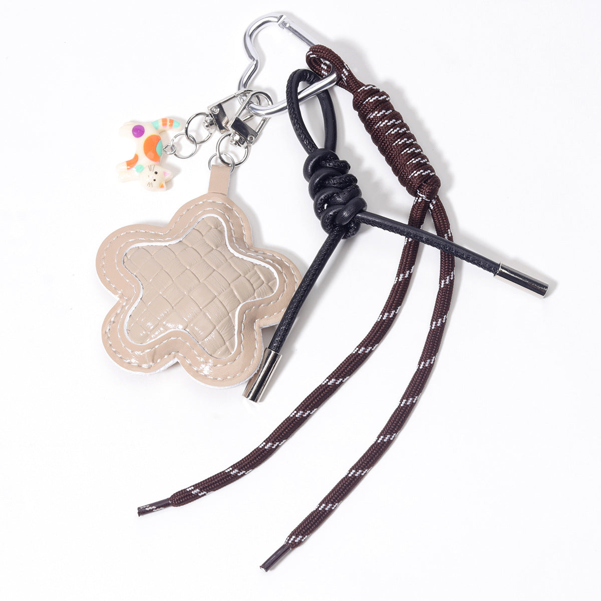 量大价优跨境直供磨砂豹纹小花皮革包挂件包包挂吊饰钥匙扣定制