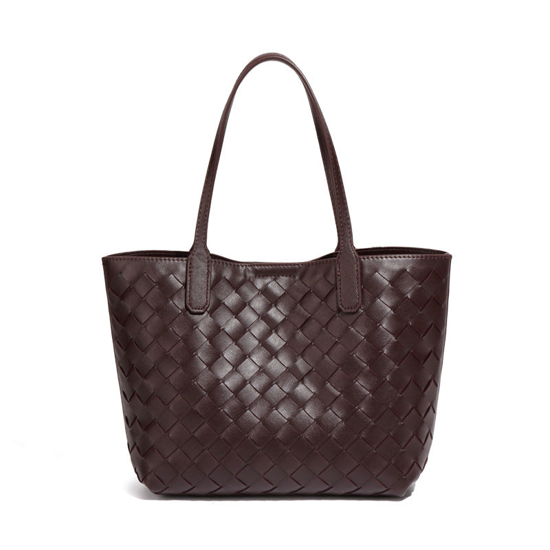 2025新款韩版菜篮子编织女包托特包大容量两件套子母包女士手提包