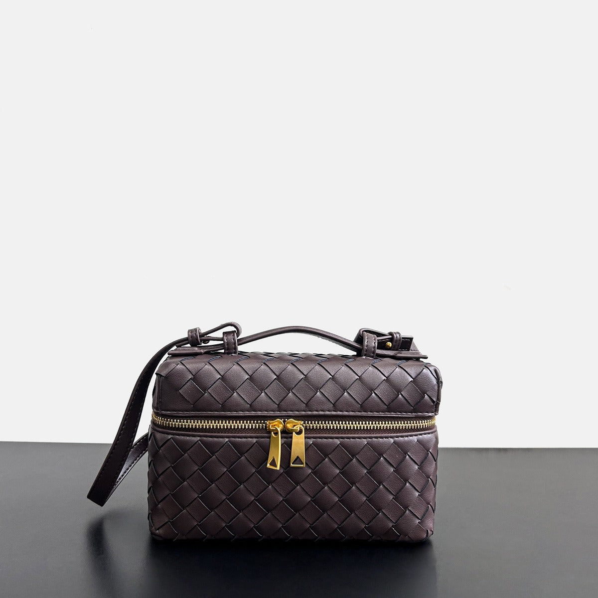 头层羊皮手提包编织饭盒包真皮手拎包化妆盒子包时尚单肩斜挎包女