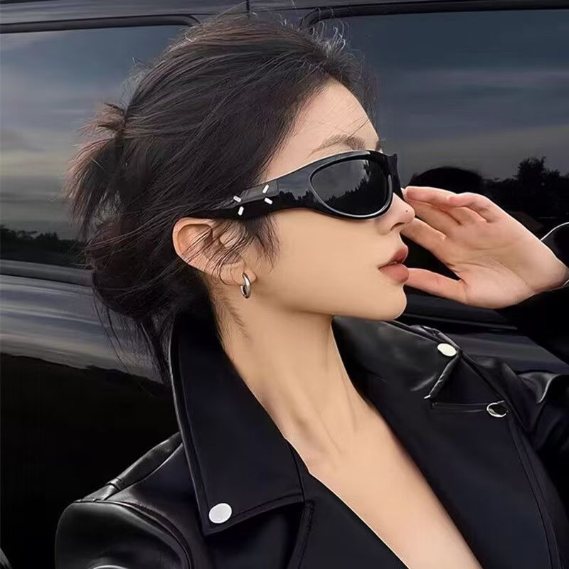 时尚猫眼发箍墨镜女网红出街凹造型高级感太阳镜防紫外线骑行眼镜