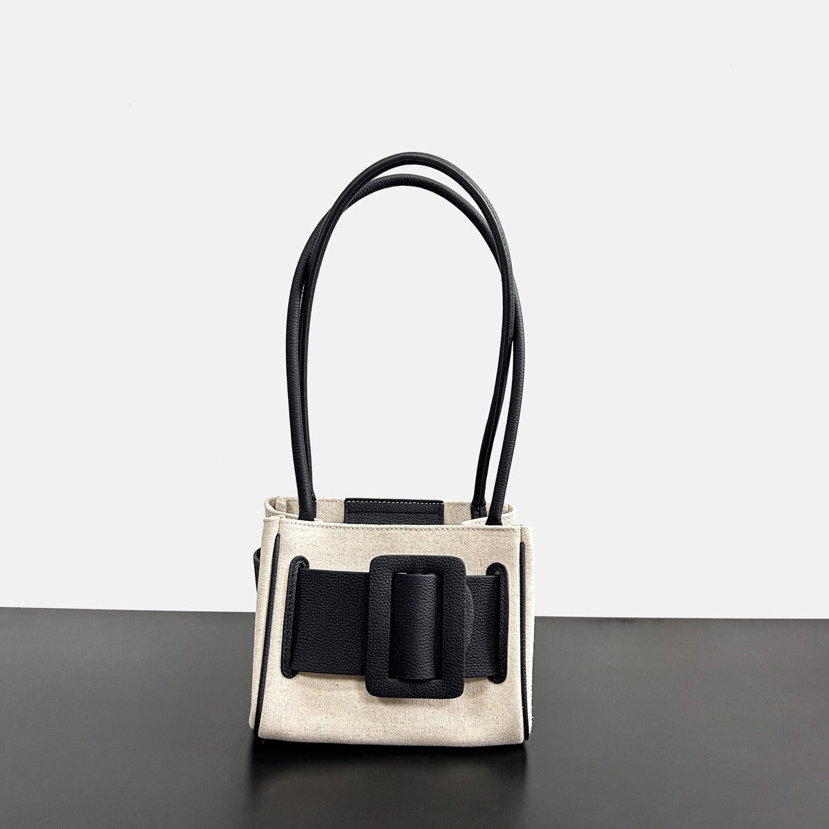 单肩腋下撞色帆布包包女式2024新款高级感小众休闲通勤托特包夏季