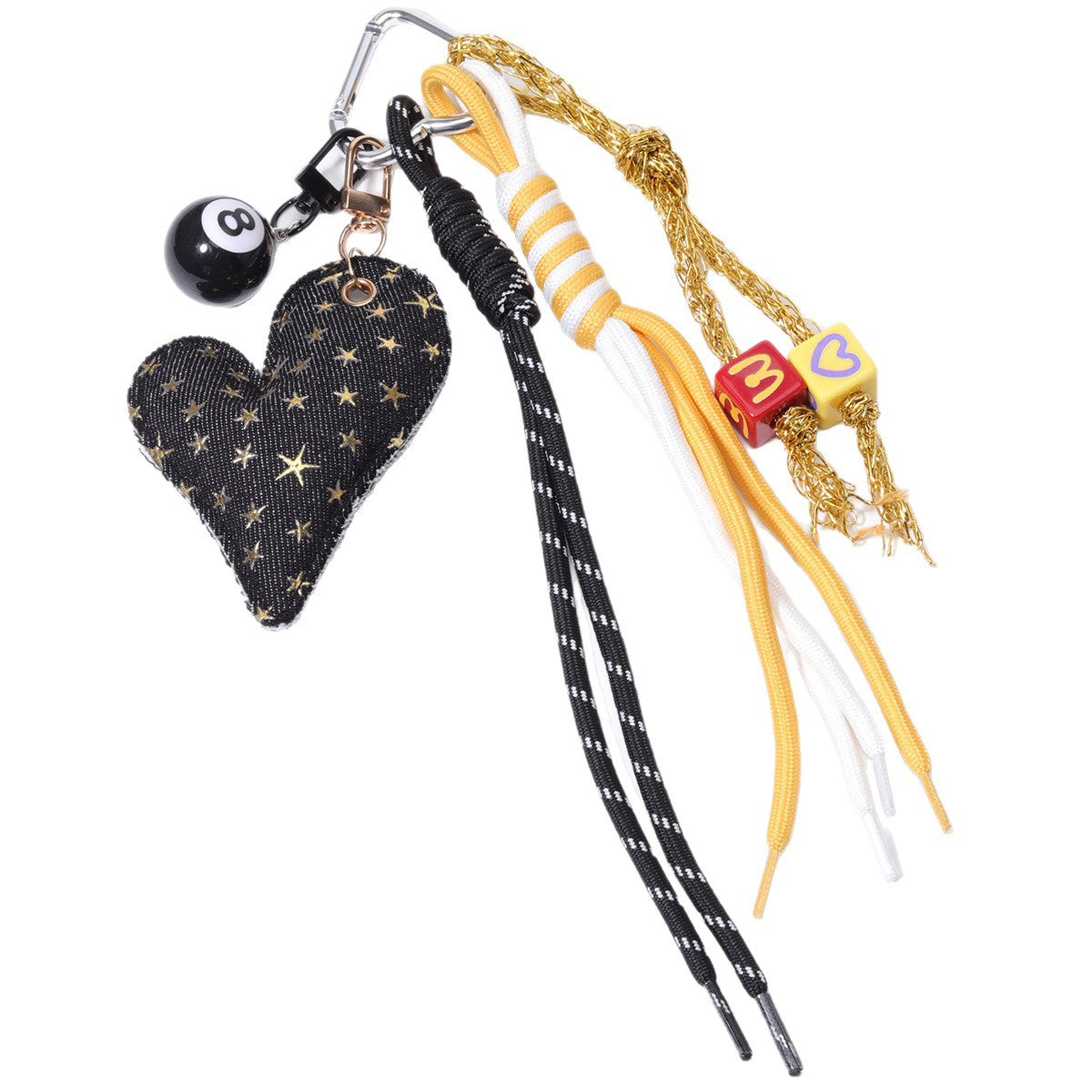 黑色牛仔包包挂系列黑8蝴蝶结包挂口红包挂件批发miu系包挂绳子配